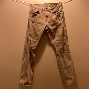 Cream (faux ripped) Jean/Pant - - Old Navy